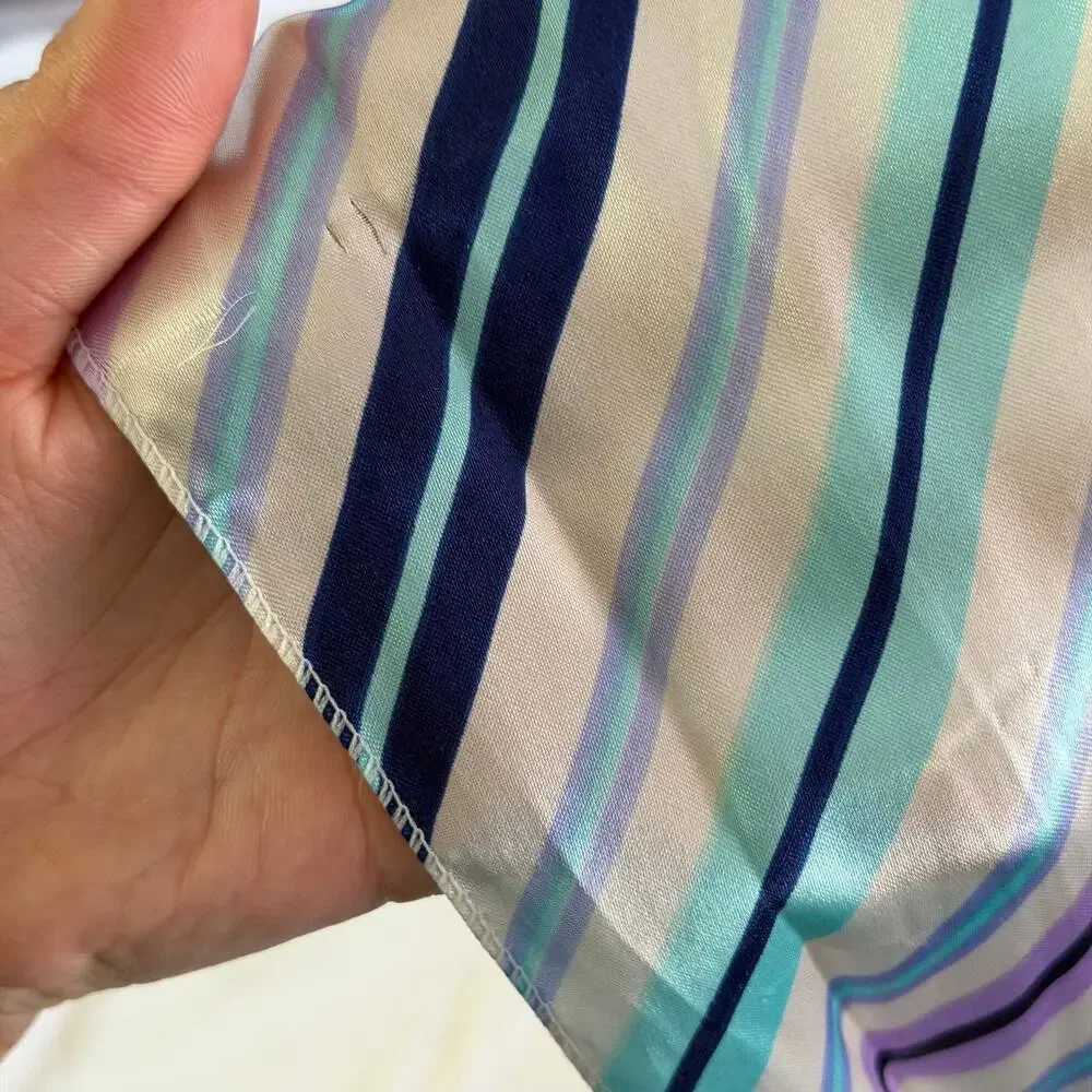 Y2K 2000s Blue Striped Skinny Scarf Belt Headband Whimsy Romantic Boho